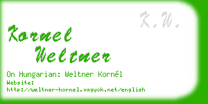 kornel weltner business card