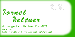 kornel weltner business card